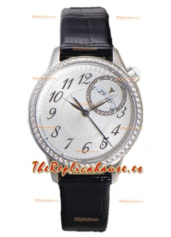 Vacheron Constantin Egerie Muse Caja Acero 904L en Dial Blanco Reloj Réplica Suiza 