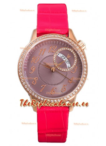 Vacheron Constantin Egerie Muse Caja Oro Rosado en Dial Marrón Réplica Suiza