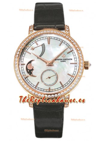 Vacheron Constantin Traditionelle Moon Phase Dial Madre Perla en Oro Rosado Réplica Suiza
