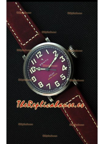 Zenith Pilot Type 20 Extra Especial Reloj Réplica Suizo con Dial en Púrpura 40MM