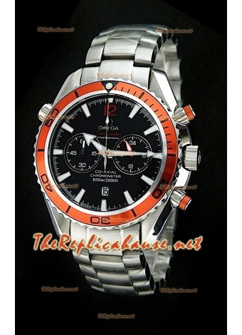 Omega Seamaster Planet Ocean Reloj Cronógrafo Japonés en Bisel Naranja