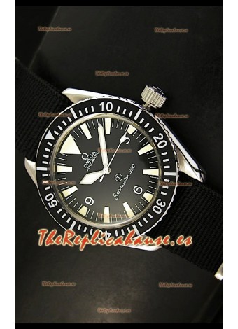 Omega Seamaster 300 R - Esfera negra marina Suizo con Malla Marina
