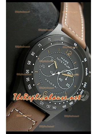 Reloj japonés Panerai Mare Nostrum en estuche de PVD