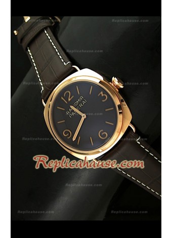 Panerai Radiomir Reloj Suizo de Oro Rosa y Esfera Marrón 