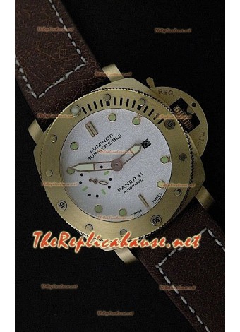 Panerai Lumenor Reloj de Oro Rosa Sumergible y Esfera Blanca - 47MM 