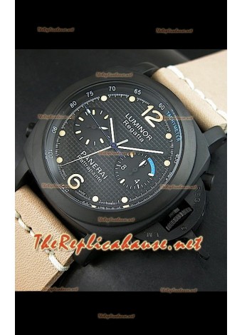 Reloj japonés Panerai Subsersible Regatta Rattrepante de PVD 