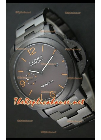 Reloj japonés Panerai Luminor con esfera marrón 