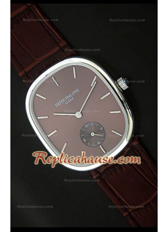 Patek Philippe Mens Golden Elipse Reloj Japonés en Acero