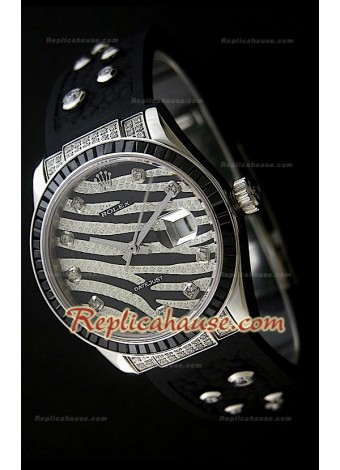 Rolex Datejust Reproducción Reloj Suizo para Hombres con Esfera Leopardo 