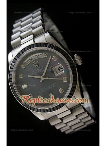 Rolex DayDate Reproducción Reloj Suizo con Esfera Perla 