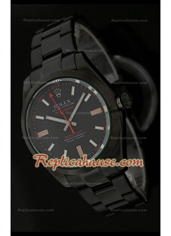 Réplica Reloj Suizo Rolex Edición Milgauss Blackout  con Esfera de color Negro