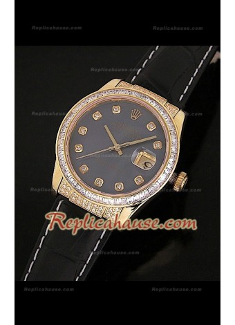 Rolex Reloj Réplica para Hombres en Oro y con Esfera Perla 