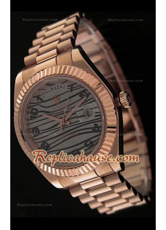 Rolex Daydate Reproducción Reloj Sizo en Oro Rosa - 41MM