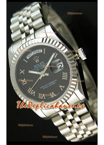 Rolex Réplica Datejust Mens Reloj Japonés Carcasa Negra – 41 MM