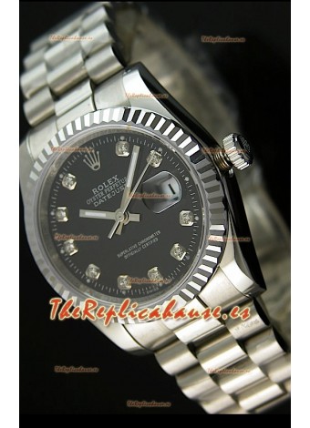 Rolex Réplica Datejust Mens Reloj Japonés Carcasa Negra – 41 MM