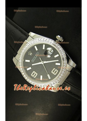 Rolex Réplica Datejust Reloj Suizo – 37MM - Carcasa Negra/Malla