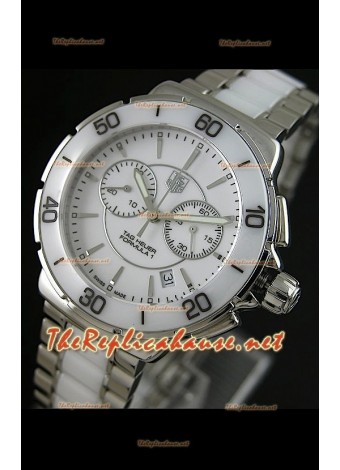 Tag Heuer Formula 1 para damas, en blanco, con cronómetro. Réplica 1:1