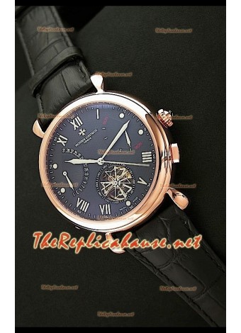 Vacheron Constantin Reloj Calendario de Oro Rosa con Esfera de color Negro