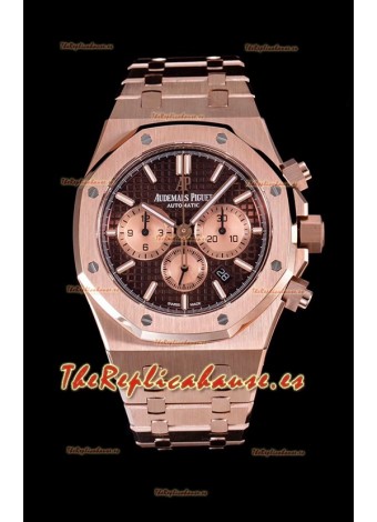 Audemars Piguet Royal Oak Reloj Cronógrafo en Caja de Oro Rosado y Dial Marrón