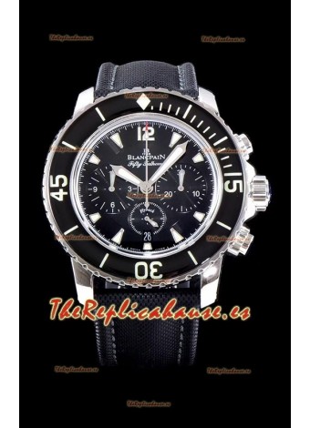 Blancpain Blancpain Fifty Fathoms Chronograph Flyback Reloj Réplica a Espejo 1:1 Color Negro