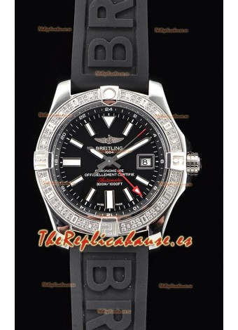 Breitling Avenger II Steel GMT Reloj Suizo a Espejo 1:1 Última Edición - Dial Negro
