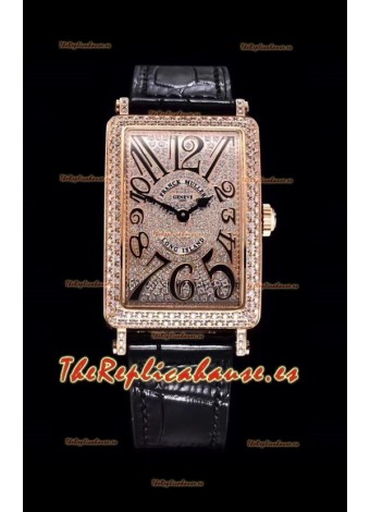 Franck Muller Largo Island Color Dreams Oro Rosado Reloj Suizo en Correa Negra