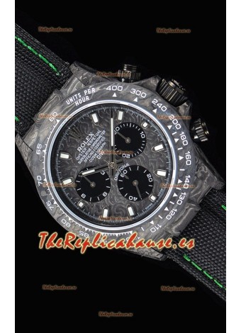 Rolex Daytona DiW Forged Reloj Réplica a espejo 1:1 Caja de Carbono con Correa de Nylon