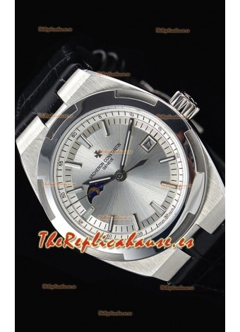 Vacheron Constantin Overseas MoonPhase Reloj Suizo Acero Inoxidable en Correa Negra