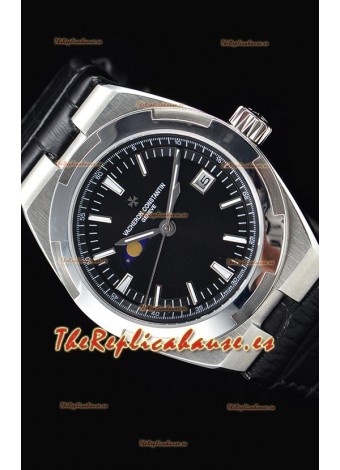 Vacheron Constantin Overseas MoonPhase Reloj Suizo Acero Inoxidable Dial Negro