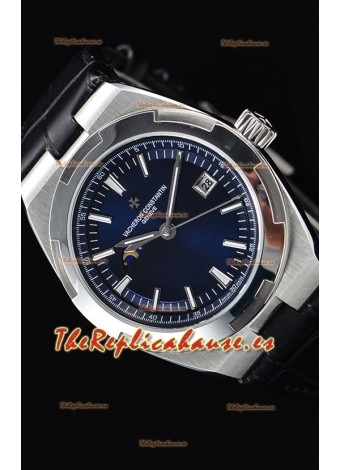 Vacheron Constantin Overseas MoonPhase Reloj Suizo Acero Inoxidable Dial Azul