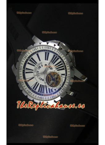 Roger Dubuis Excalibur Tourbillon Reloj con Movimiento Japonés - Dial Blanco