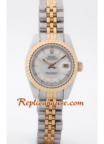 Rolex Réplica Datejust - Dos Tonos - Dama -