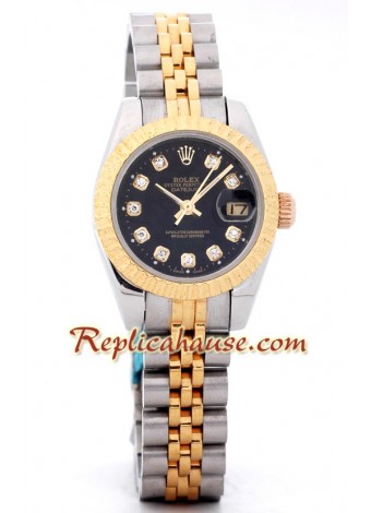 Rolex Réplica Datejust - Dos Tonos - Dama -