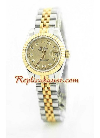 Rolex Réplica Datejust - Dos Tonos - Dama -