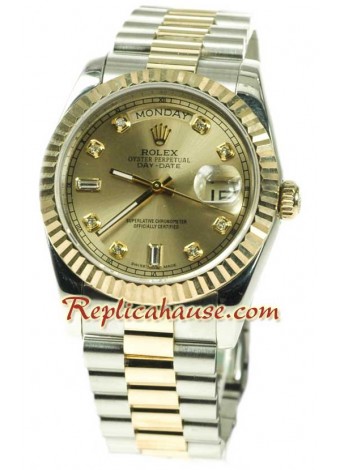 Rolex Réplica Day Date Dos Tonos Reloj Suizo