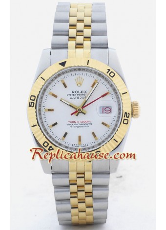 Rolex Réplica Datejust - Turn O Graph - Dos Tonos