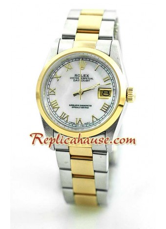 Rolex Réplica Datejust Reloj - Dos Tonos