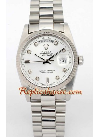 Rolex Réplica Day Date-Silver