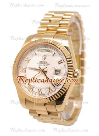 Rolex Day Date II Gold Reloj Suizo de imitación