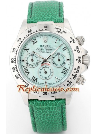 Rolex Réplica Daytona Green Leather Reloj para hombre