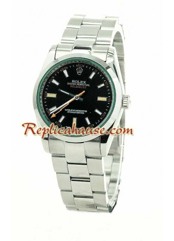 Rolex Réplica Milgauss Reloj para hombre - Green Crystal Edición