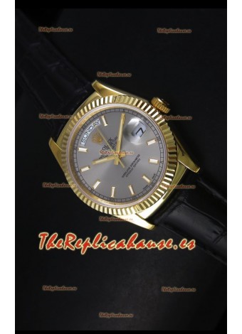 Rolex Day Date 36MM Reloj Réplica Suizo en Oro Amarillo - Dial Gris