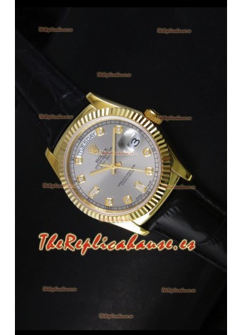 Rolex Day Date 36MM Reloj Réplica Suizo en Oro Amarillo - Dial Gris