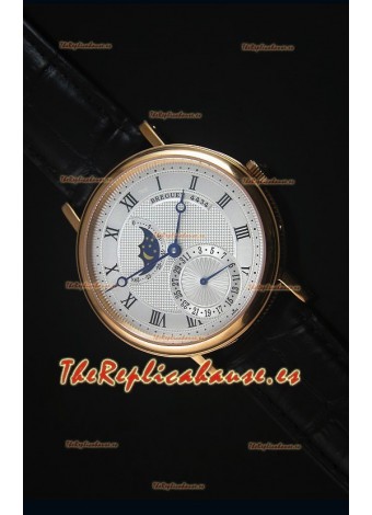 Breguet Classique Moonphase Reloj Replica Suizo de Oro Rosado