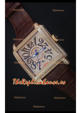 Franck Muller Conquistador King Reloj Replica Suizo Automático en Oro Rosado