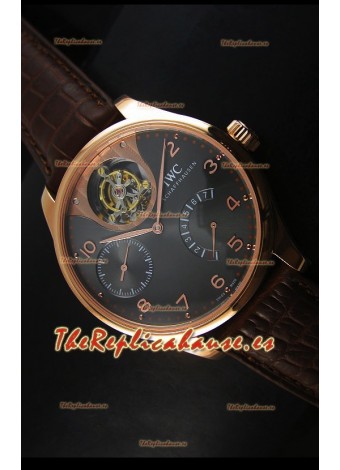 IWC IW504602 Portugieser Reloj de Oro Rosado en Dial Gris