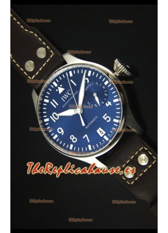 IWC Big Pilot IW500901 - Indicador de Energía Funcional, Correa Marrón, Dial Azul, 1:1 Mirror Watch
