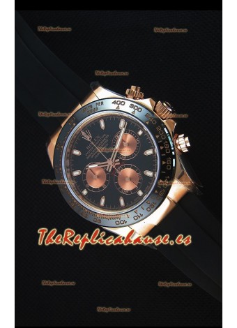 Rolex Daytona 116515 Everose Reloj Replica a Espejo 1:1 Dial Negro