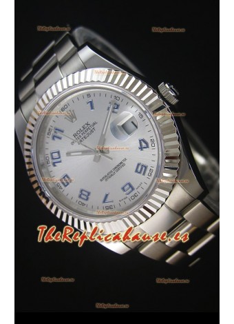 Rolex Datejust II 41MM Reloj Replica Suizo con Movimiento Cal.3136 Numerales en Numeros Arabigos