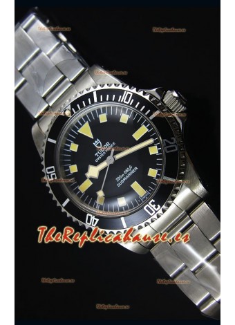 Tudor Oyster Prince Vintage 200M Dial Negro Marcadores en forma de Cuadrados Reloj Replica Suizo a espejo 1:1